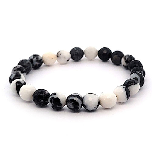 Zebramarmor Armband 8 mm facettiert - 2