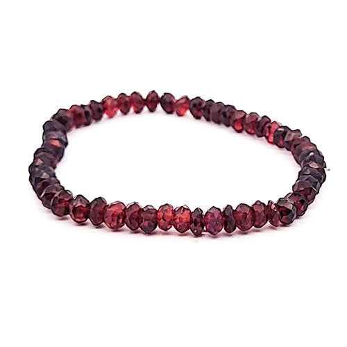 Granat Armband Button facettiert - 2