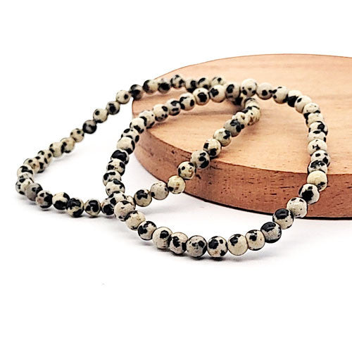 Dalmatinerstein Kugelarmband 4 mm - 2