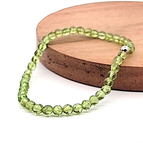 Peridot Kugelarmband 4mm facettiert - 2