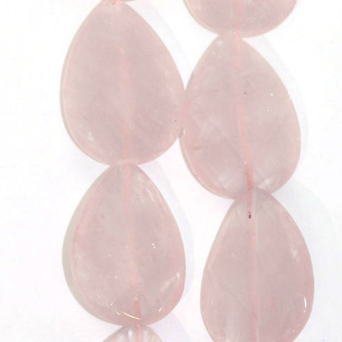 Rosenquarz, Strang Tropfen facettiert 18 x 25mm - 1