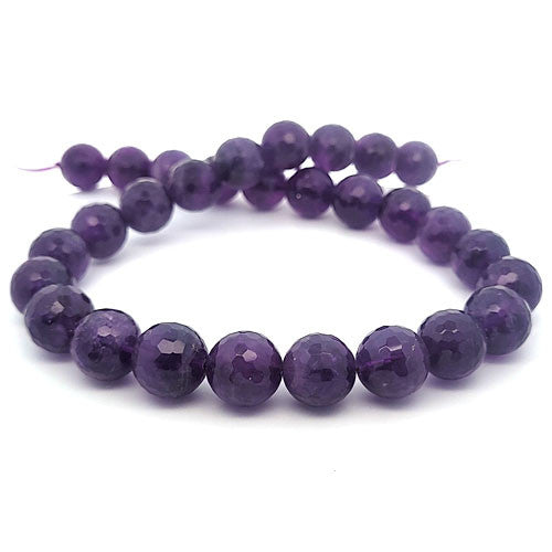 Amethyst, Strang 14 mm facettiert – Steindesign