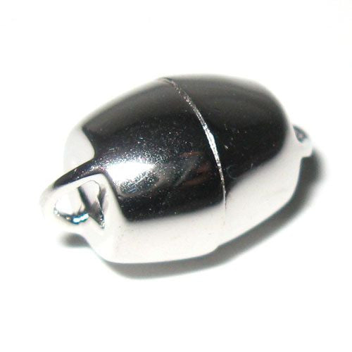 Magnetschließe Barrel 10mm, Silber rhodiniert Steindesign - 1