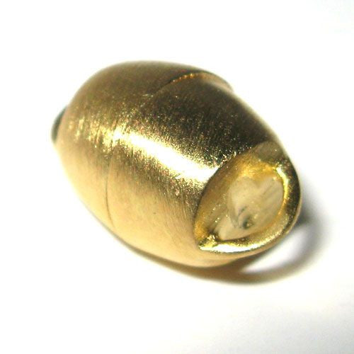 Magnetschließe Barrel 10mm, Silber vergoldet, satiniert - 1