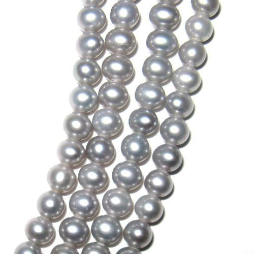 Perle grau, rund 7mm - 1