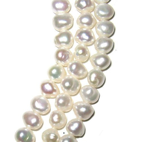 Perle weiß, potato 8mm - 1