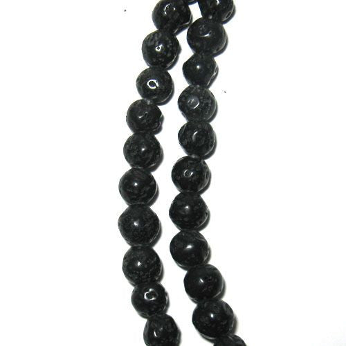 Lava schwarz, Kugelstrang 7mm - 1