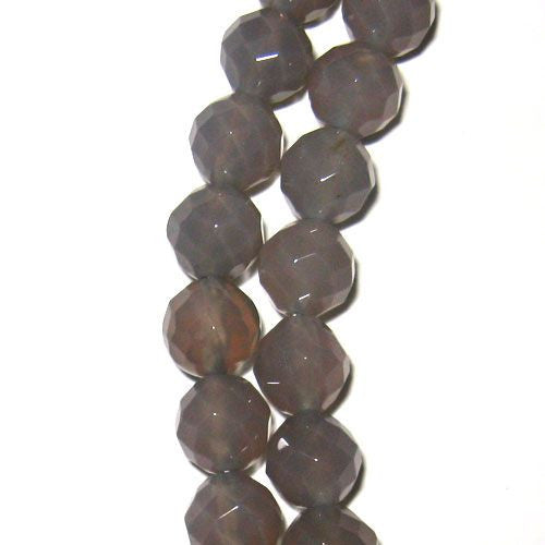 Achat grau, Kugelstrang 6mm facettiert - 1