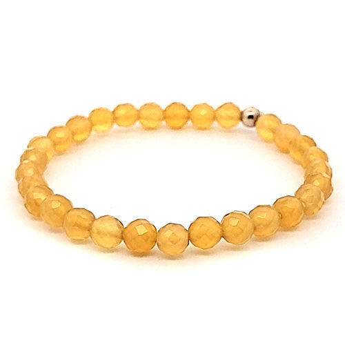 Achat gelb Kugel-Armband facettiert 6 mm - 1