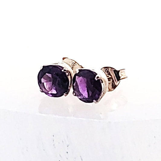 Amethyst Ohrstecker, silber