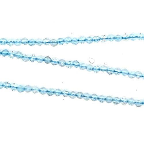 Acquamarina AA, filo di perle sfaccettate da 2 mm