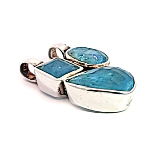 Aquamarin Design Anhänger facettiert - 3