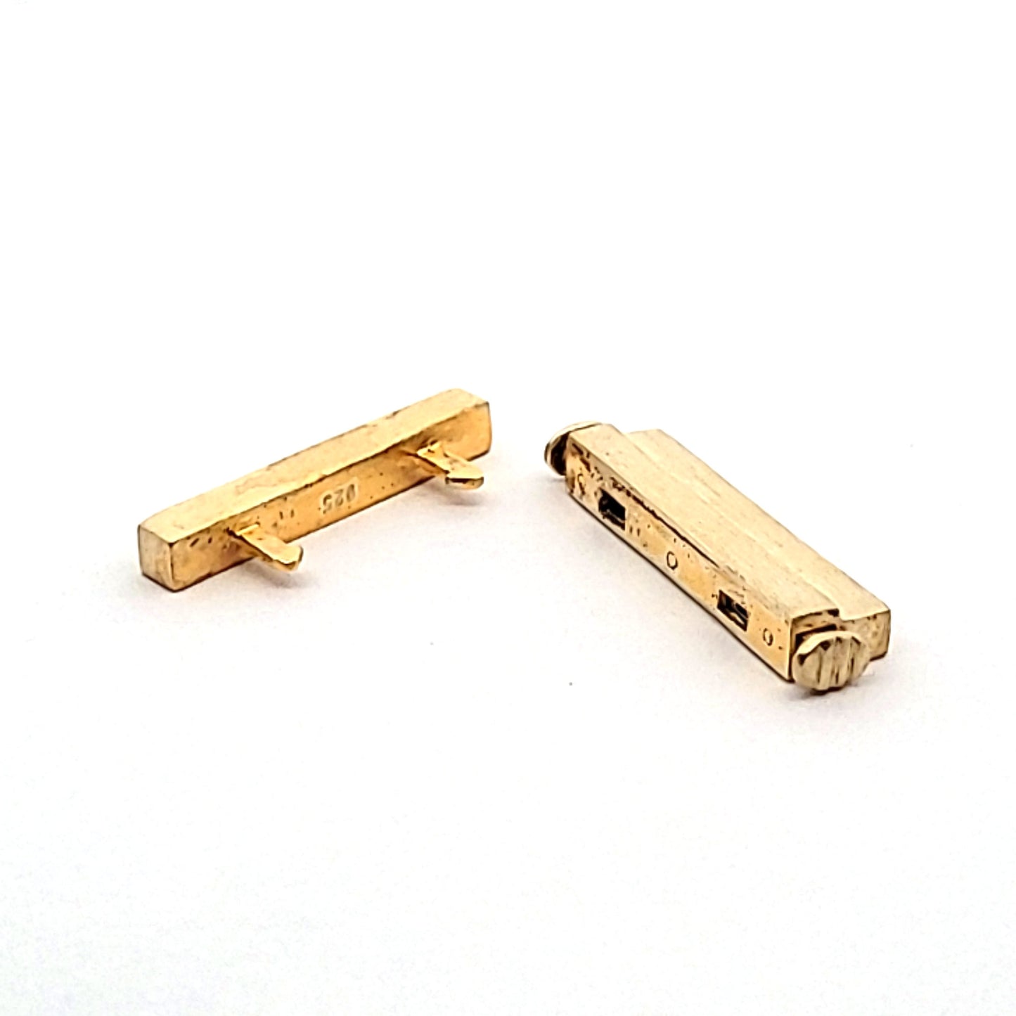 Bracelet clasp box with cubic zirconia, matte gold-plated silver