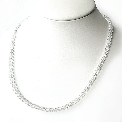 Collana di perle di cristallo di rocca sfaccettate da 4,5 mm