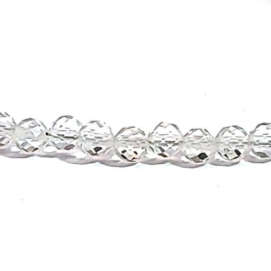 Collana di perle di cristallo di rocca sfaccettate da 4,5 mm