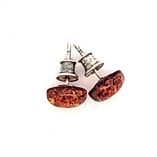 Bernstein Ohrstecker silber - 1