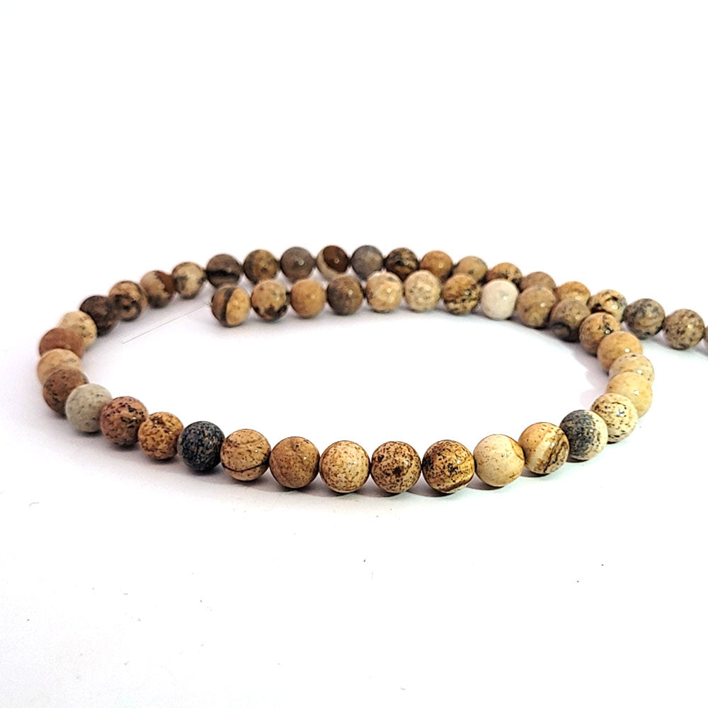 Picture Jasper, 8 mm bead strand