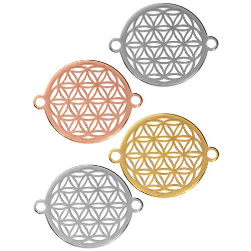 Blume des Lebens Silberelement rosé vergoldet - 2