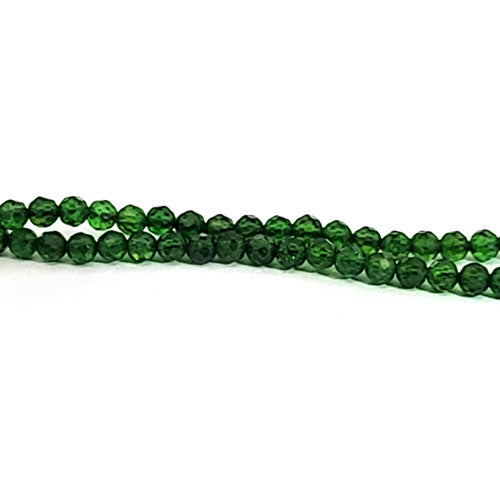 Chrome Diopside AA, 3 mm faceted bead strand
