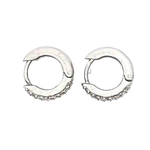 Creole mit Zirkonia, Silber rhodiniert matt - 2