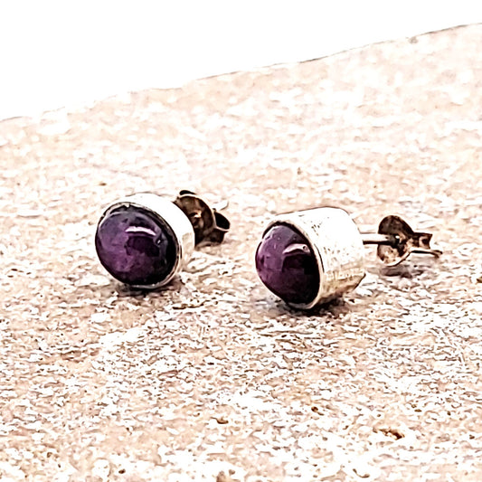 Edelstein-silber-Ohrstecker-Rubin