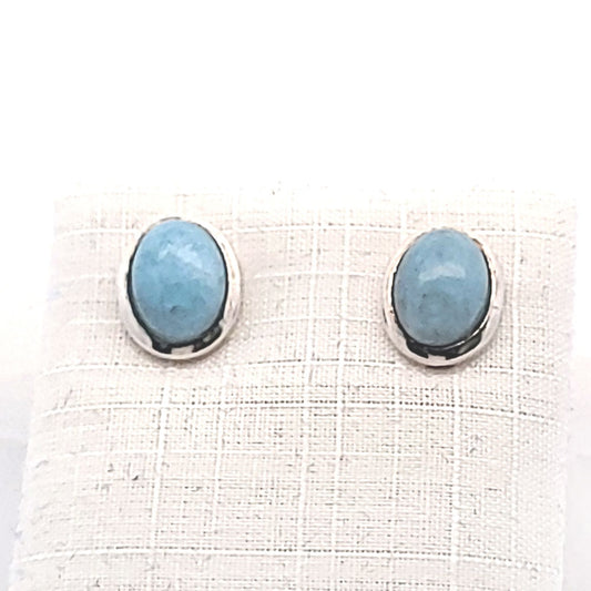 Edelstein Silberohrstecker Aquamarin_