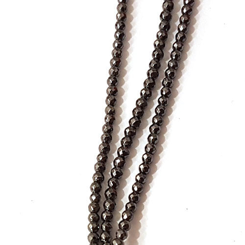 Hämatit Kugelstrang 2 mm facettiert - 2