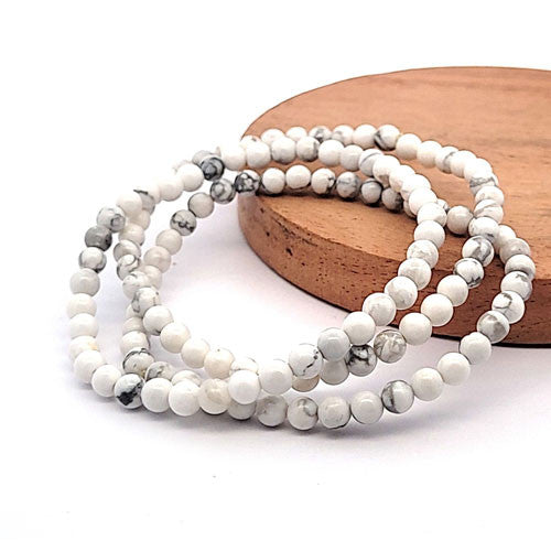 Howlith Kugel-Armband 4 mm - 3