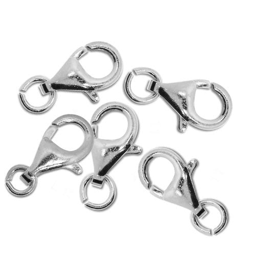 Karabiner 11 mm, Silber rhodiniert (5 Stk.) - 1