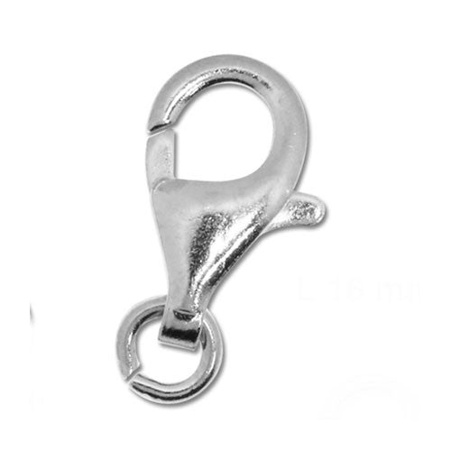 Karabiner 16 mm, Silber rhodiniert (1 Stk.) - 2