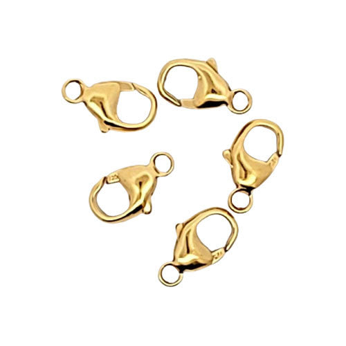 Karabiner mit fester Öse 11 mm, Silber vergoldet - 1