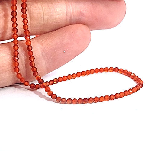Carnelian, 2.5 mm faceted bead strand