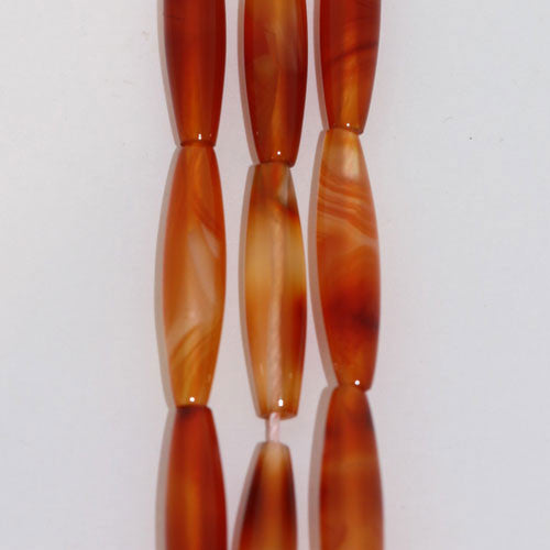 Karneol, Strang oval lang 5 x 22mm - 1