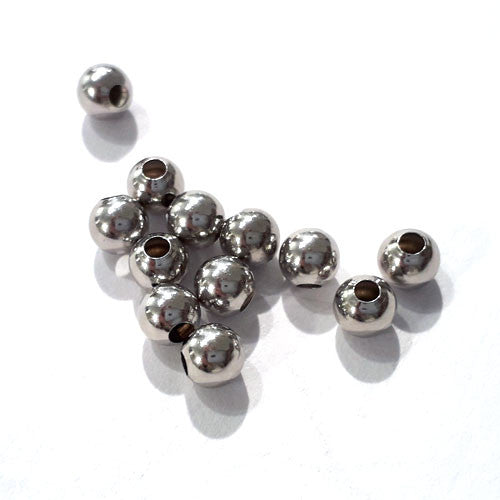 Kugeln 3 mm, 10 Stück, Silber rhodiniert - 1