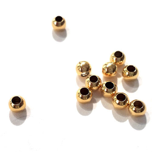 Kugeln 3 mm, 10 Stück, Silber vergoldet - 1