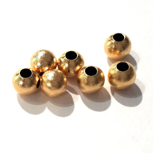 Kugeln 5 mm, 10 Stück, Silber vergoldet matt - 1