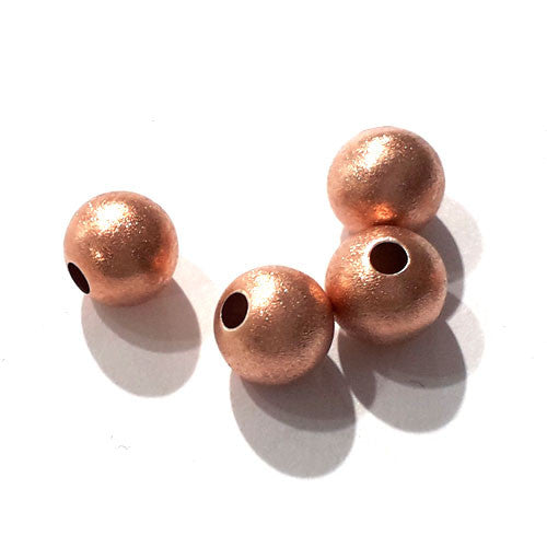 Kugeln 6 mm, 4 Stück, Silber rosé vergoldet matt - 1