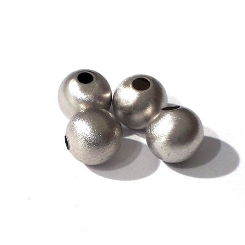 Kugeln 8 mm, 4 Stück, Silber rhodiniert matt - 1