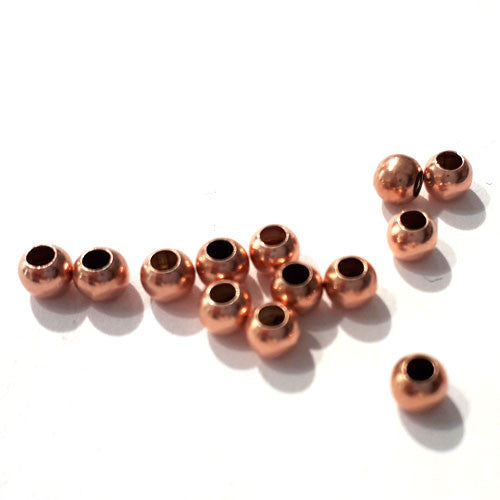 Kugeln 3 mm, 10 Stück, Silber rosé vergoldet - 1