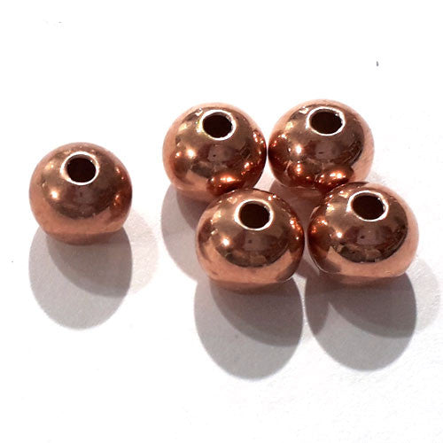 Kugeln 8 mm, 4 Stück, Silber rosé vergoldet - 1