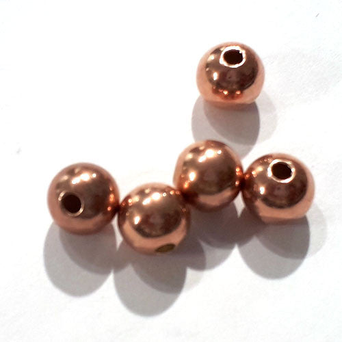 Kugeln 6 mm, 4 Stück, Silber rosé vergoldet - 1