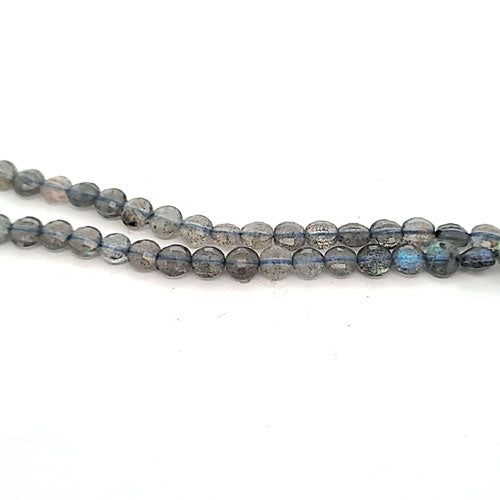 Labradorite, round disc strand 4 mm faceted