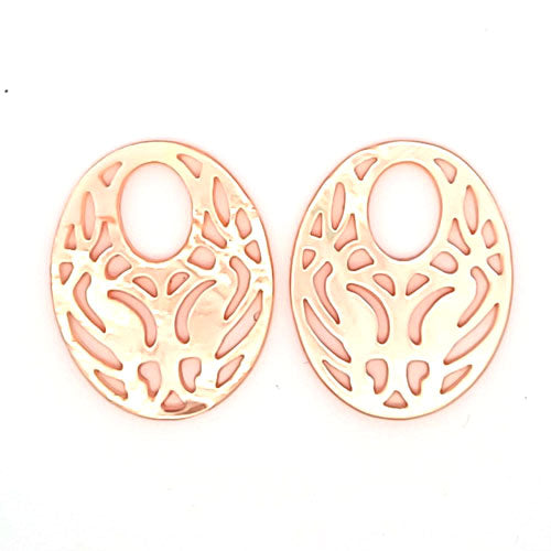 Mother of Pearl Oval Blue Earrings