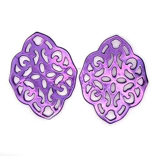 Ohrpendler Perlmutt Ornamental, violett