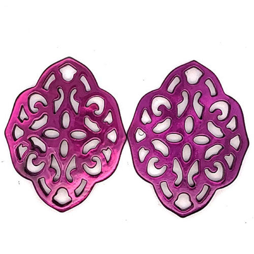 Ohrpendler Perlmutt Ornamental, purple by Steindesign