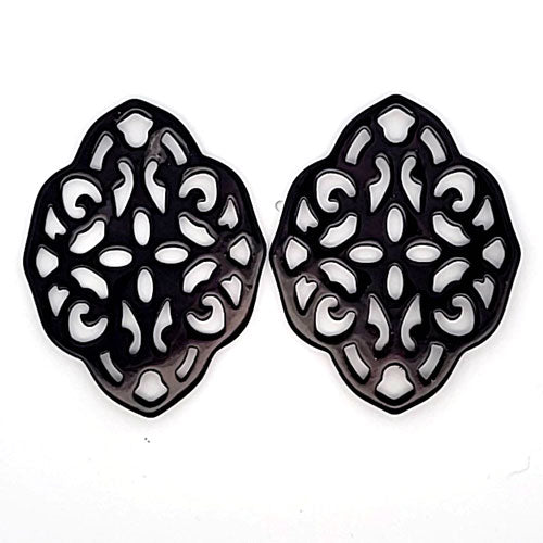 Ohrpendler Perlmutt Ornamental, schwarz