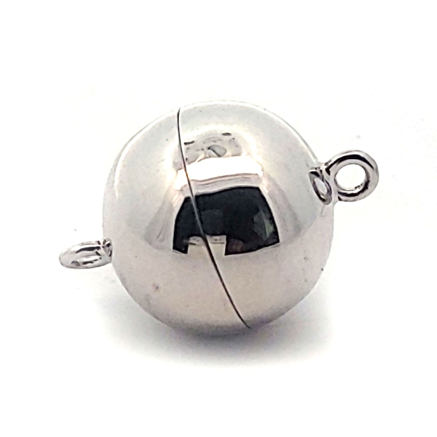 Magnet-Kugelschließe 20 mm, Silber rhodiniert