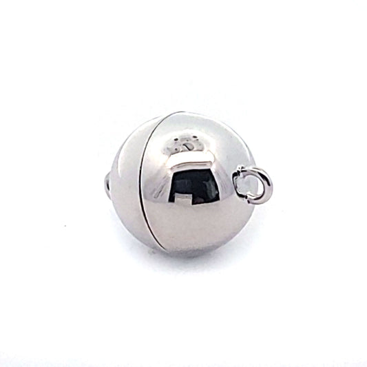 Magnet-Kugelschließe 16 mm, Silber rhodiniert