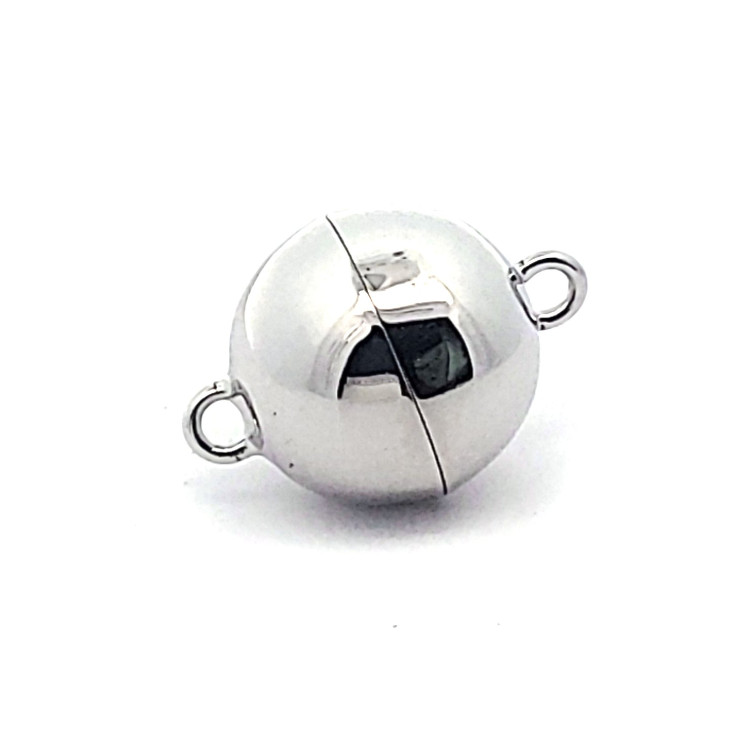 Magnet-Kugelschließe 16 mm, Silber rhodiniert