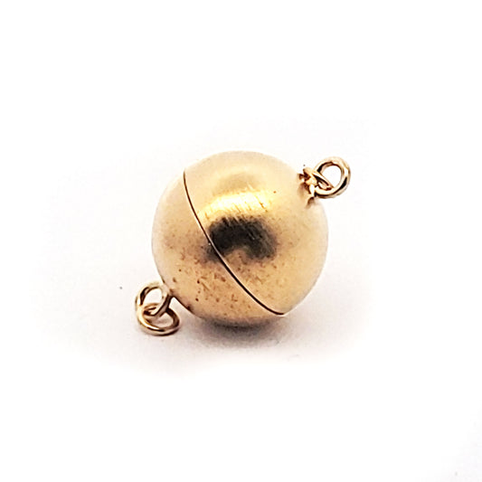 Magnet-Kugelschließe 16 mm, Silber vergoldet matt